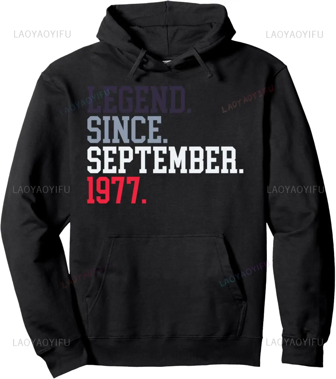 Legend Since September 1977 for Men Women September 1977 Pullover Hoodie Personalized Clothing Retro Hoodie