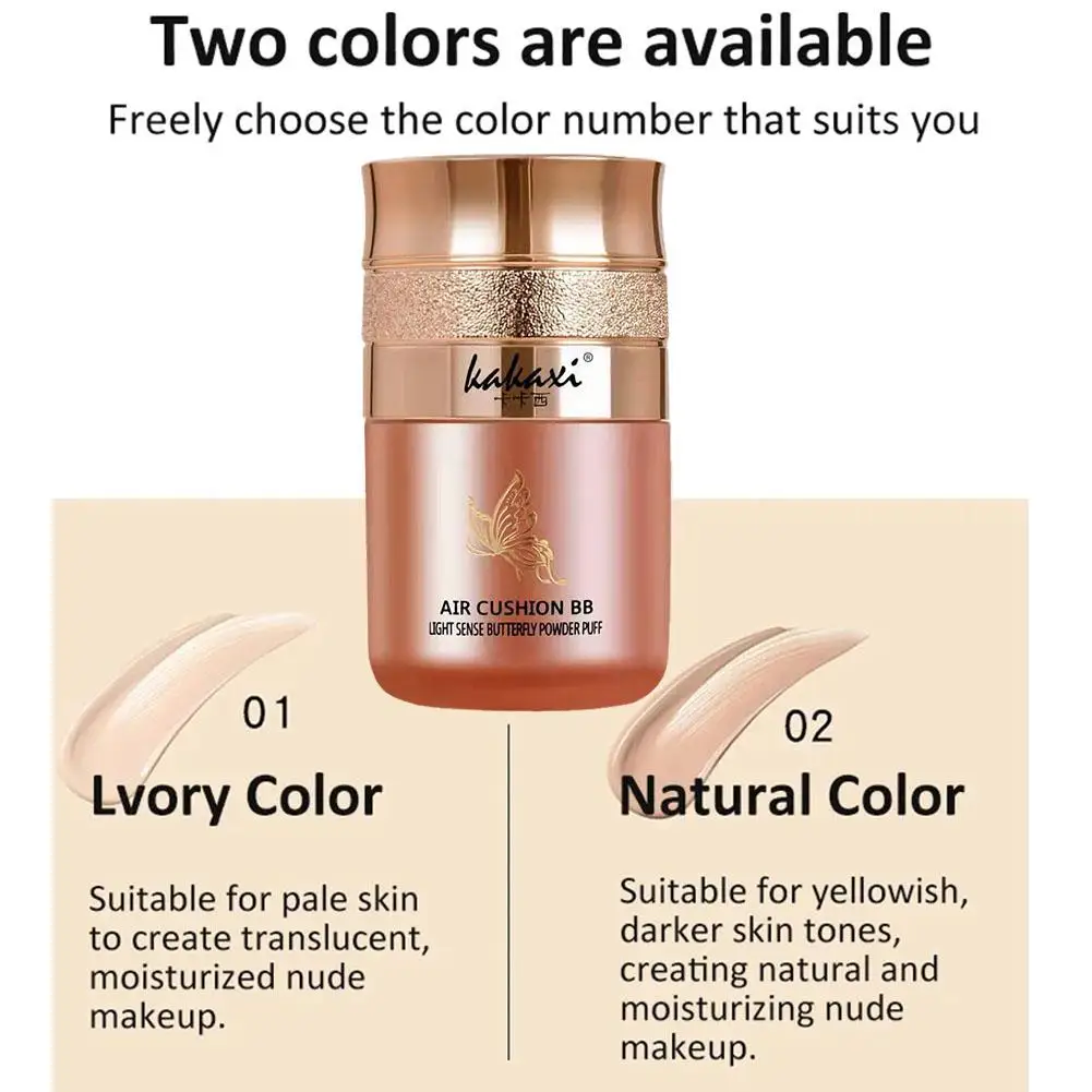 Luchtkussen BB Cream Vlinder Poederdons Hydraterende Olie-control Foundation Whitening Make-up Concealer Waterdichte cosmetica