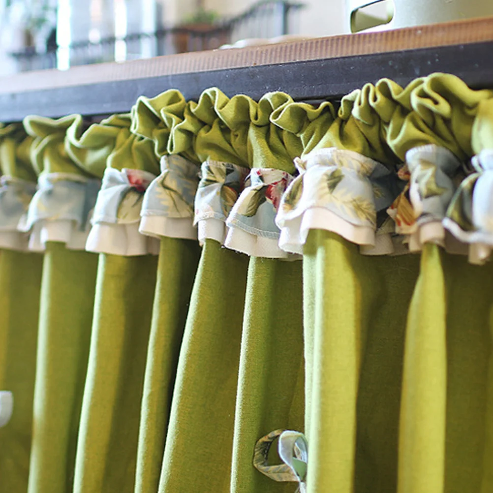 

1Pcs Half Curtain 146x75cm Woodruff Edge Short Curtain Handmade Soft Ventilated Window Kitchen Cabinet Light Filter Privacy