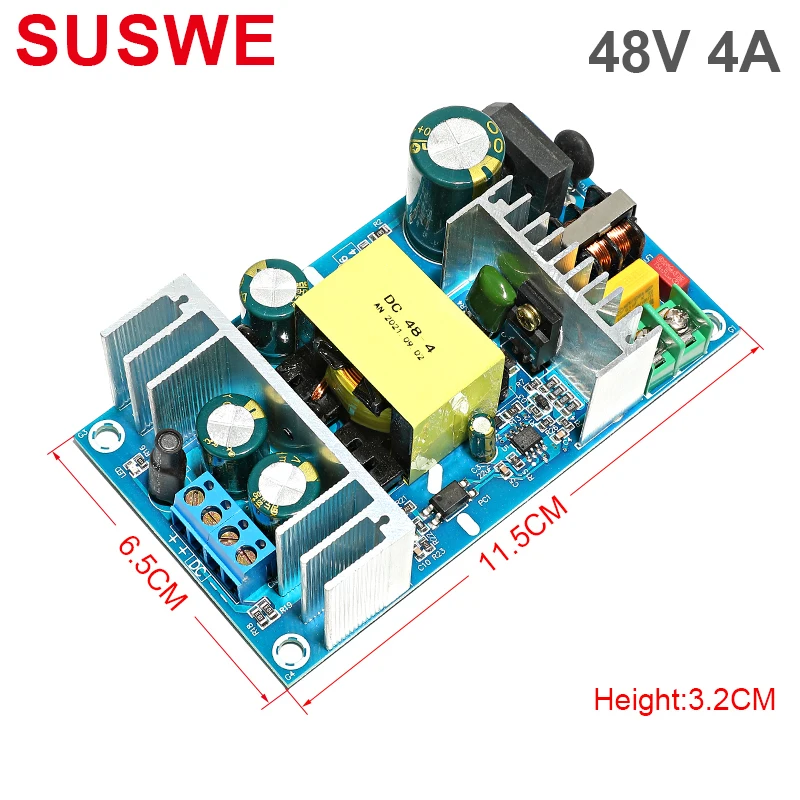 Input 90-260VAC DC 48V 4A Power Supply Module 192W Power Supply Module Board Switch AC-DC Switch Power Supply Board