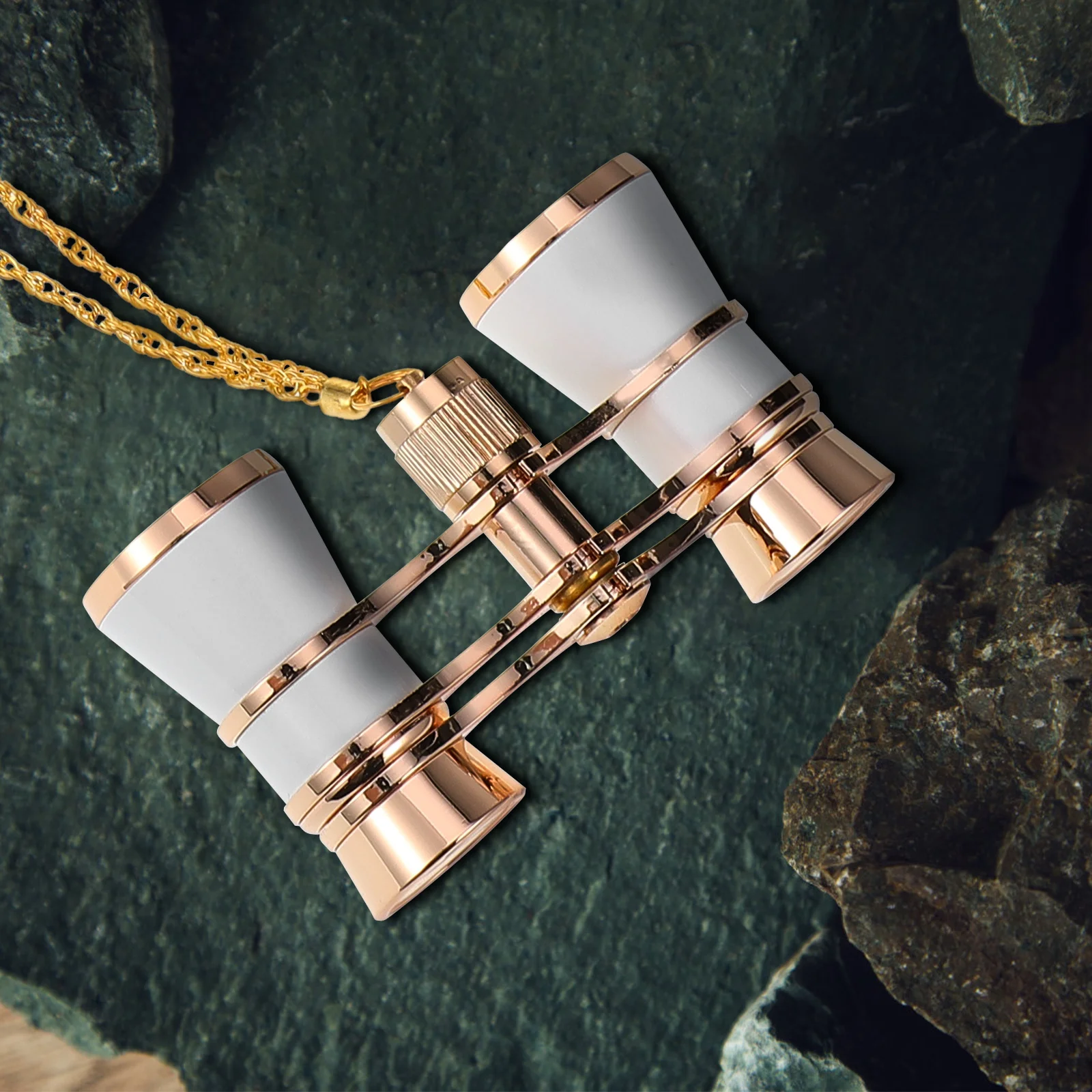 

1Set Opera Compact Vintage Style Metal Theater Glasses Necklace Chain Concert Sightseeing Mini