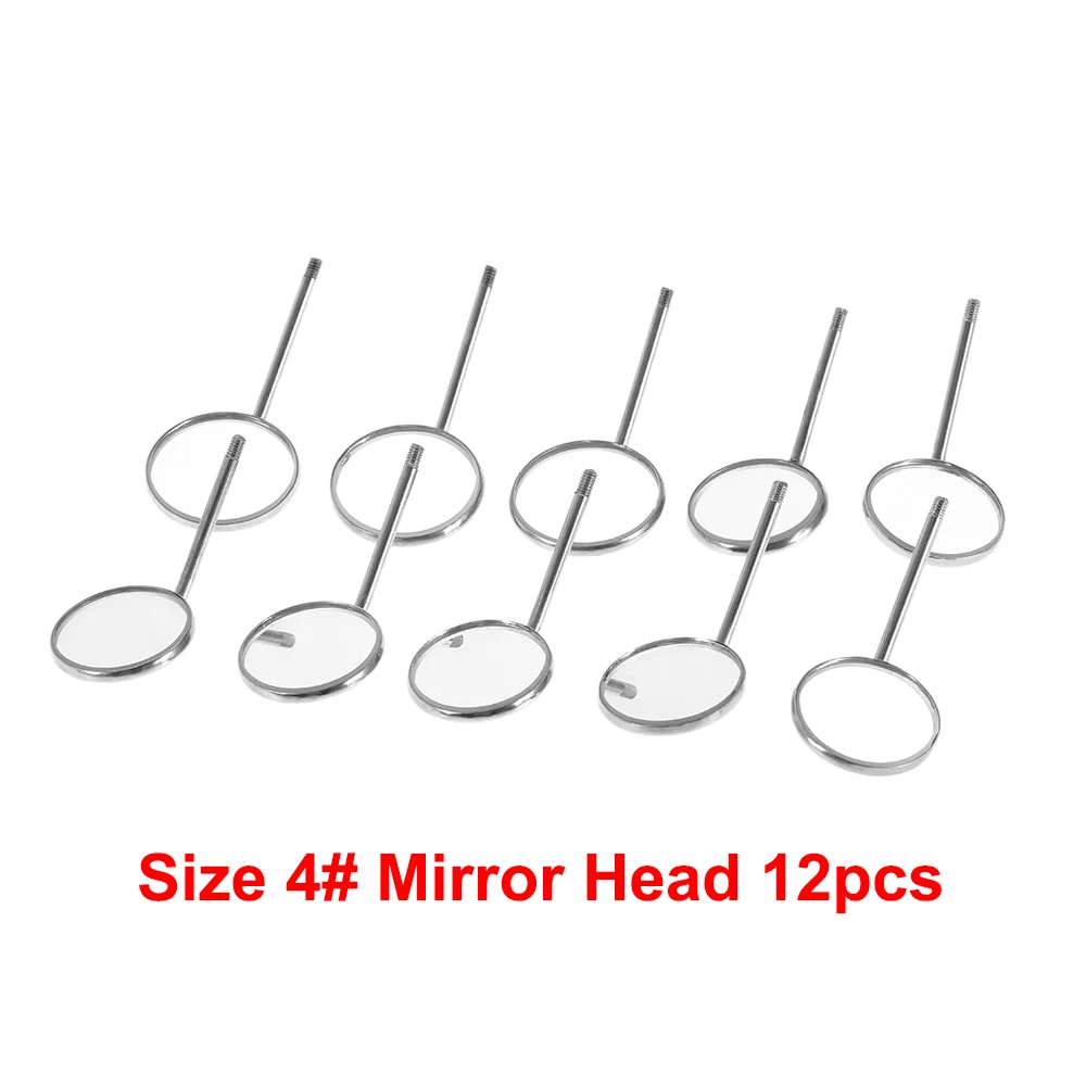 

12PCS/Box Dental Exam Mirror Head Mouth Reflector Oral Endoscope Mirrors Head Stainless Steel Size 4# 5# Tooth Whitening Tool