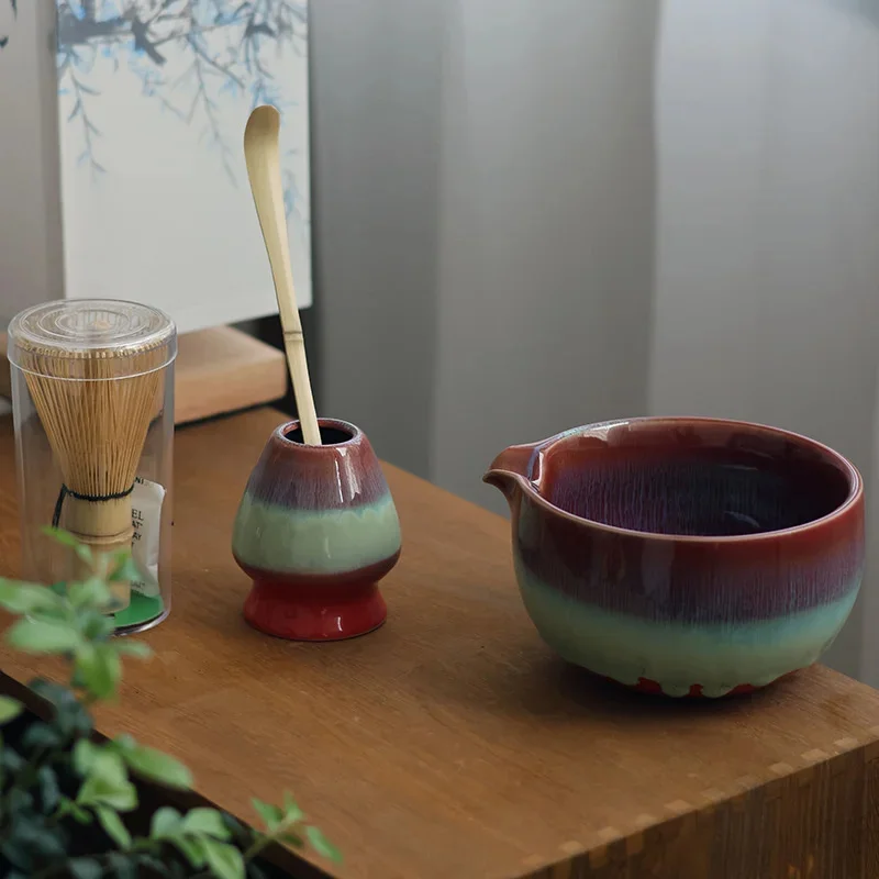 

6 шт. японский чайный сервиз матча, безопасный бамбуковый венчик, чайная ложка, чайные сервизы, чаша матча, держатель венчика матча для любителей чая, инструменты для изготовления чая