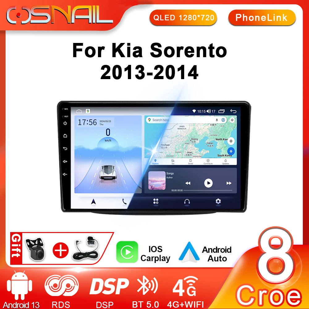 

2 Din Android 13 для Kia Sorento 2013 - 2014 автомобильное радио, мультимедийный видеоплеер, стерео, GPS-навигация, беспроводное головное устройство Carplay