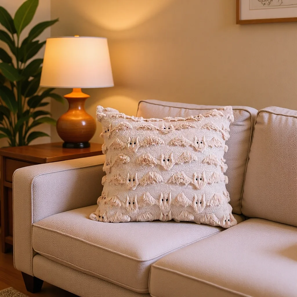 

Beige45X45cm Halloween Bat Plush Square Pillowcase Home Decor Room Bedroom Living Room Sofa Coreless Comfortable Cushion Covers