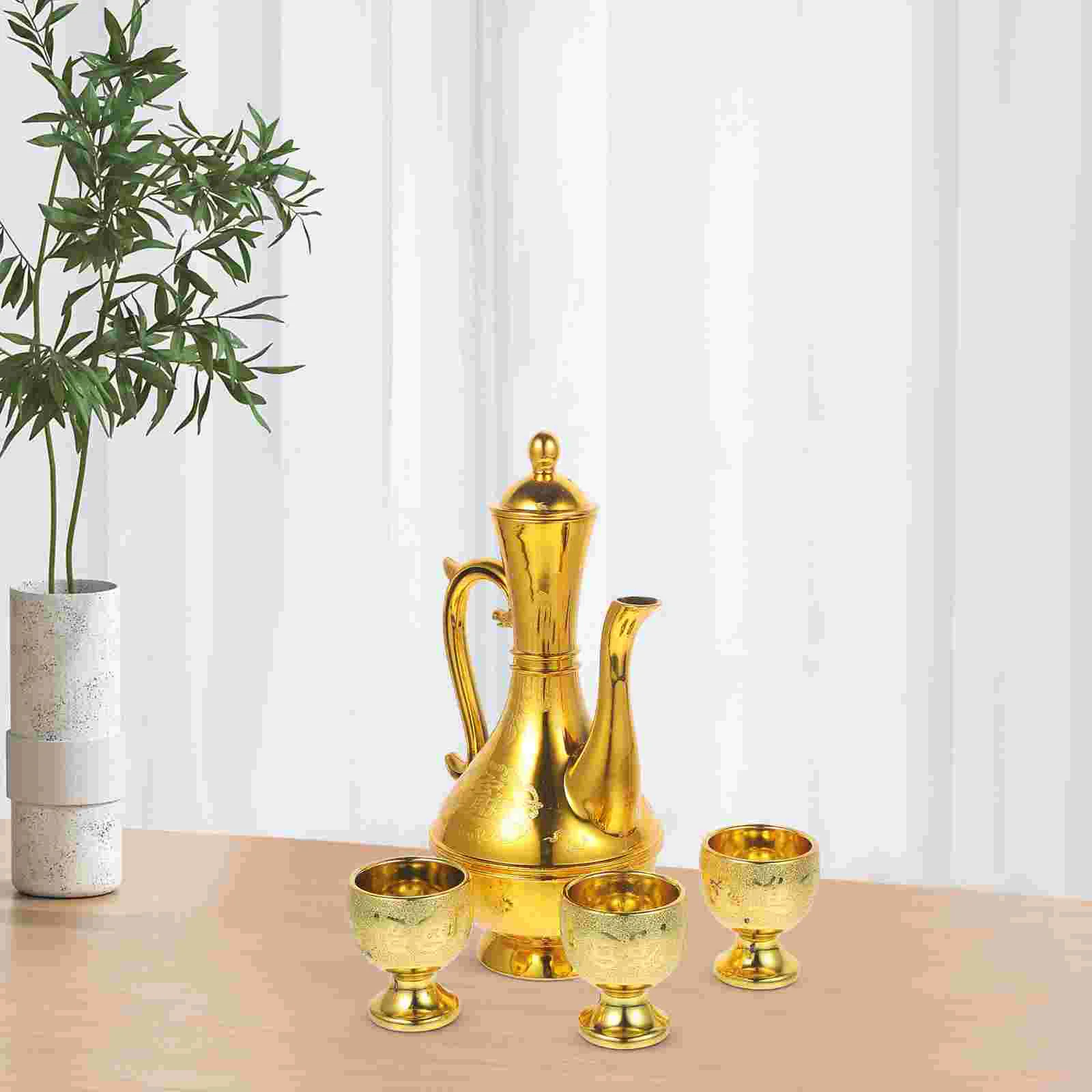 Retro Decor Attract Wealth Offering Goblet Supply Decorative Cup Golden Altar Bowl