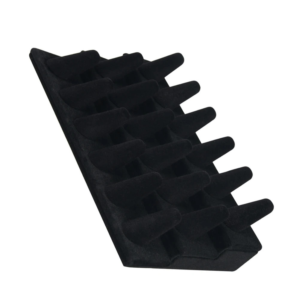 

18 Fingers Ring Display Stand Jewelry Organizer Resin Velvet Counter Showcase Storage Rack for Rings Accessories