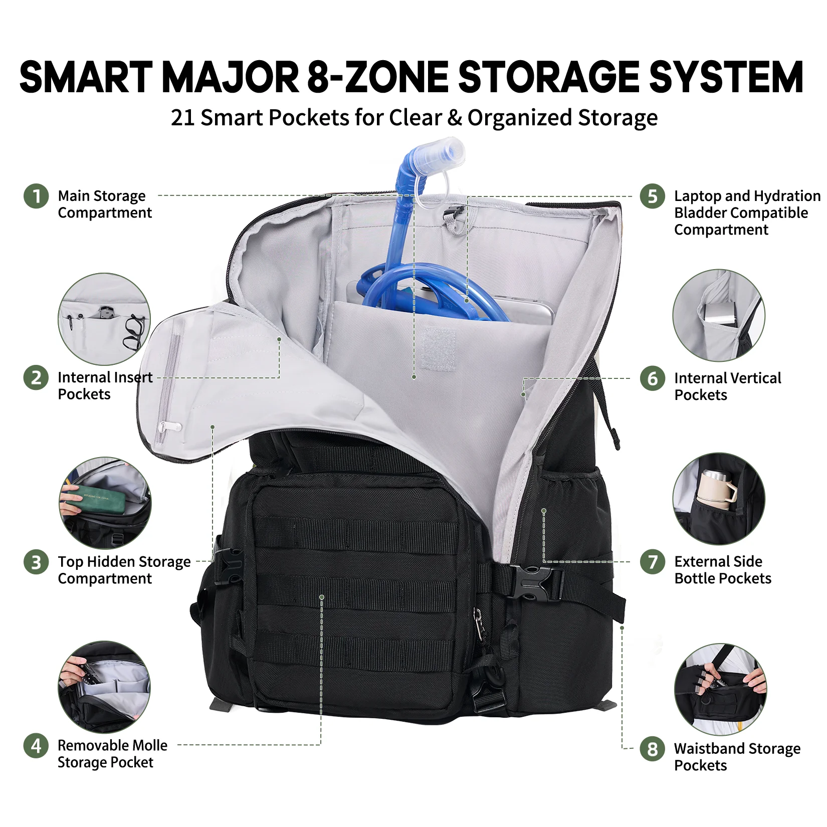 Mochila Timeet para acampar, bolsa de escalada impermeable de gran capacidad de 26l, mochila de viaje ultraligera para hombre, mochila para ordenador portátil para senderismo al aire libre