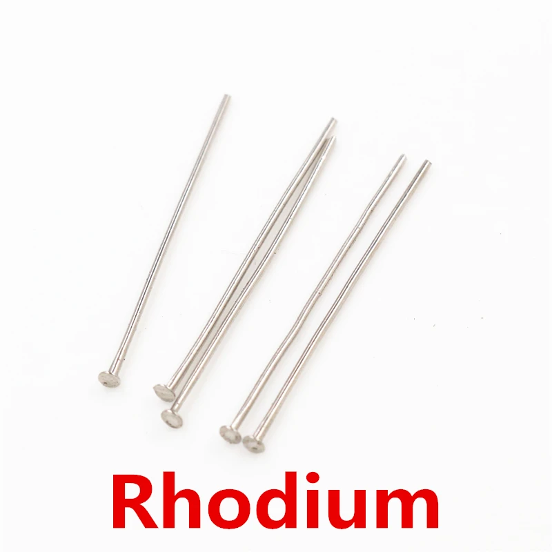 200pcs/pack 20-60mm Flat Head Pins Bronze Rhodium Black Gold Silver Color Headpins For Jewelry Findings Making DIY Supplies