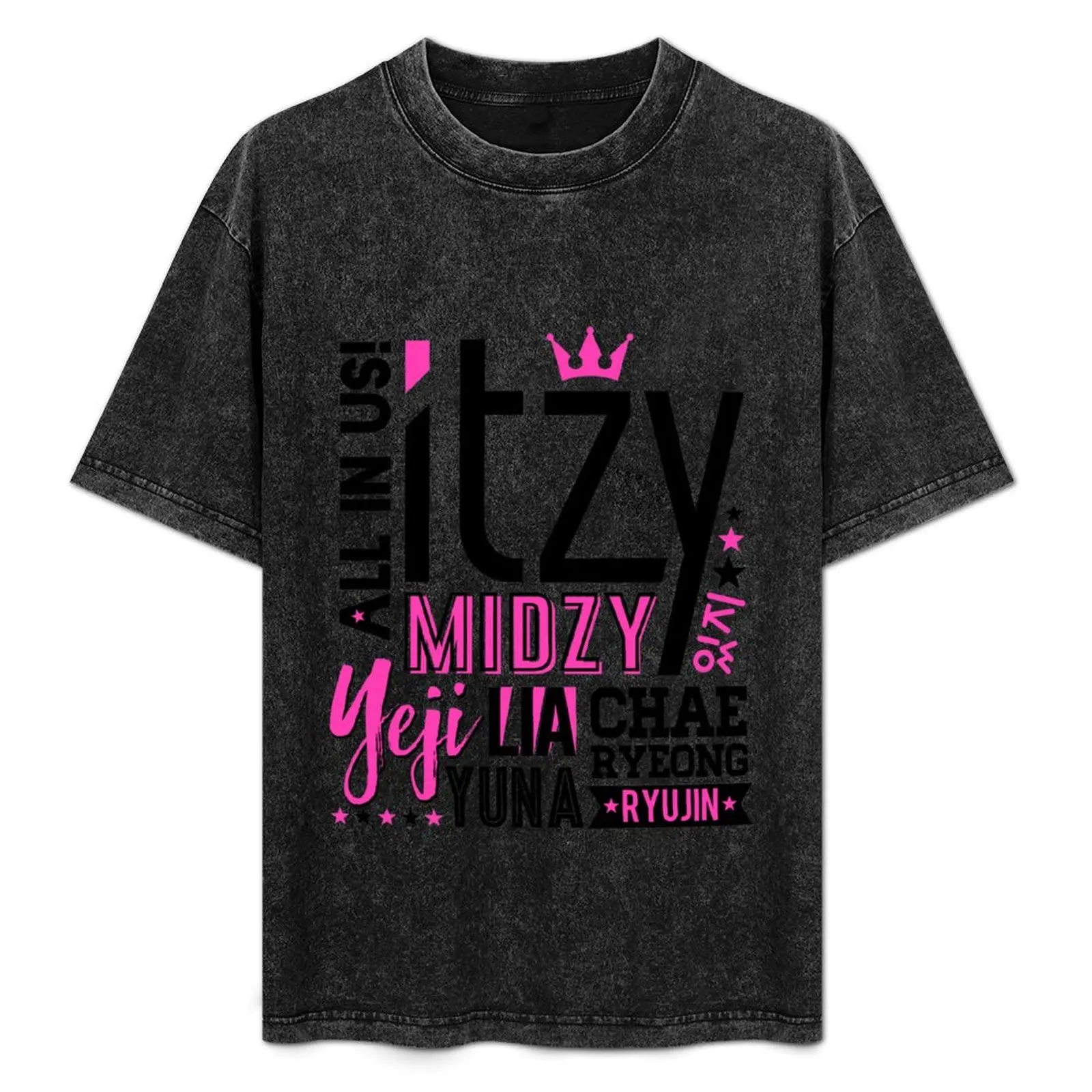 

ITZY Font Collage T-Shirt Short sleeve tee new edition summer tops mens white t shirts