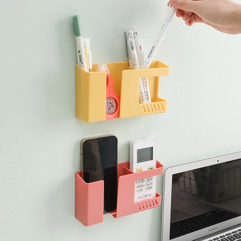 Weiße Wandbehang Aufbewahrungsbox Haushalt Wohnzimmer Conditioner Fernbedienung Nachttisch Telefon Aufbewahrungshalter Organizer Box Regal – Detail 8