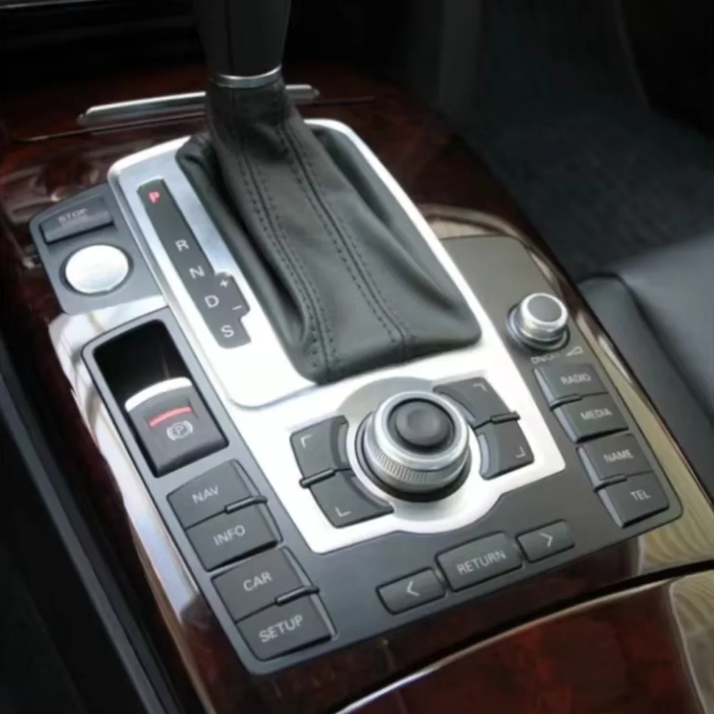 Central control Gear Shift Panel Multimedia Button switch Cover For Audi A6 C6 2005-2011