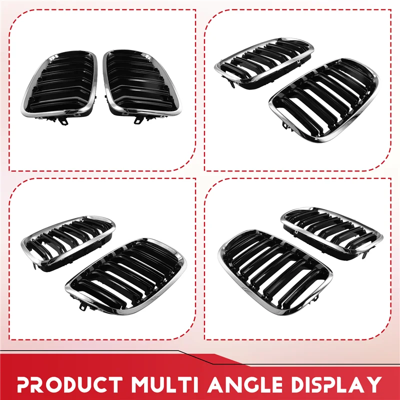 

Superior-Car Front Kidney Grille For BMW E70 E71 X5 X6 2007-2013 Dual Slats 51137157687 51137157688