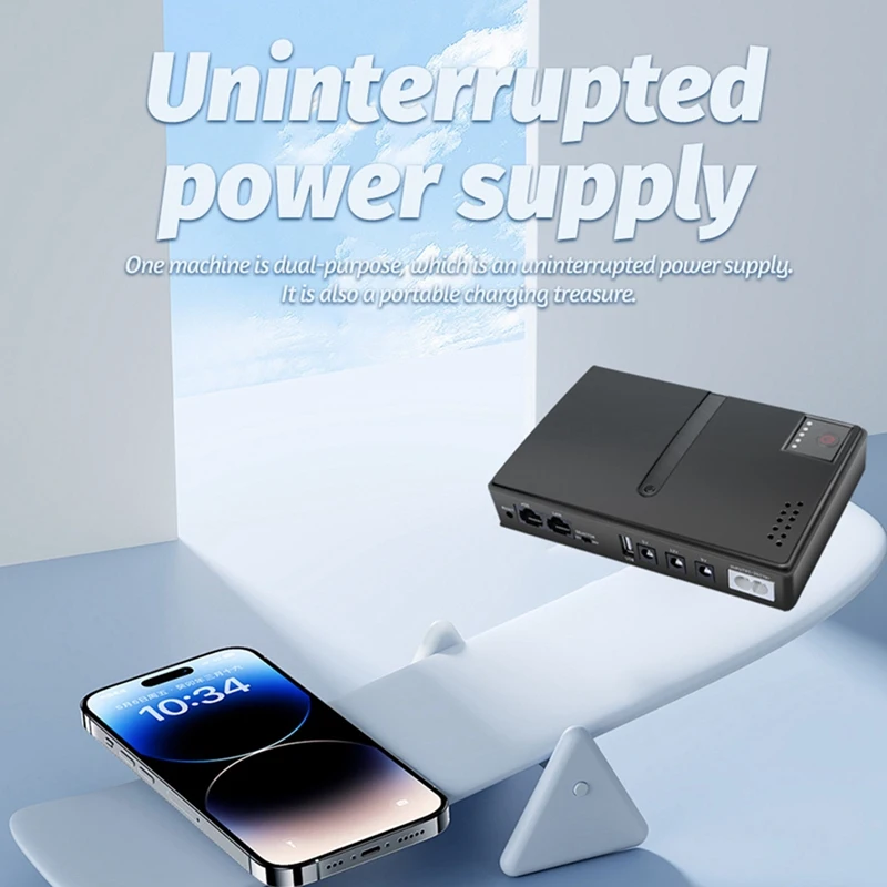 ABBO-New No Battery UPS Uninterruptible Power Supply Router DC1018L Router 5V9V12V Optical Modem Monitoring Backup EU-PLUG