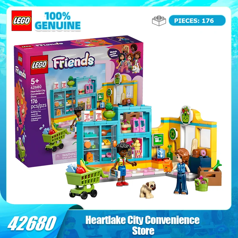 

Строительные блоки LEGO, сборка хороших друзей, 42680, сердце, озеро, город, магазин Convenience, детская игрушка для девочек, подарок на день рождения