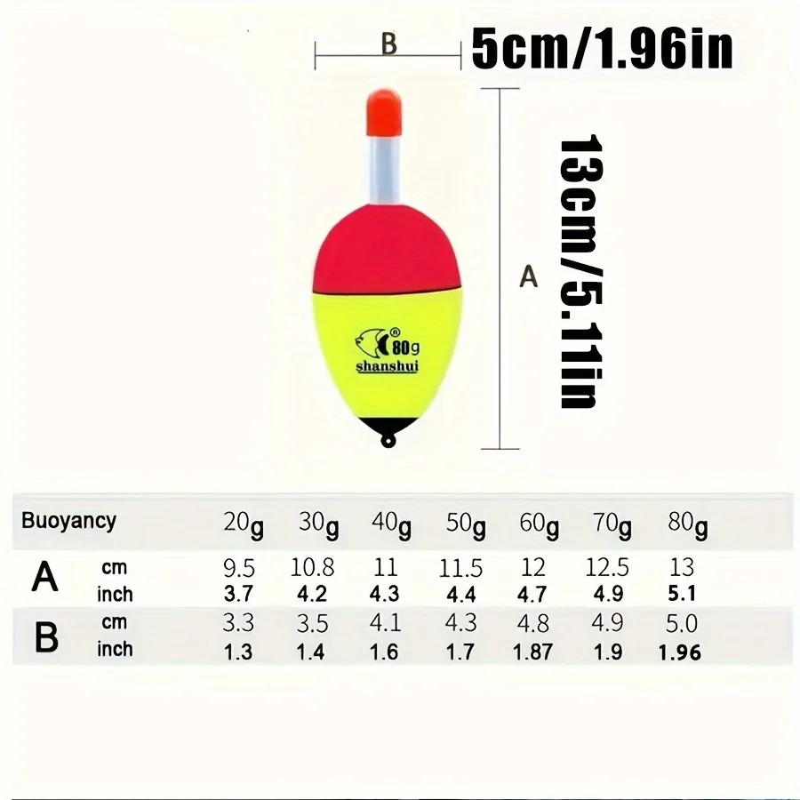5 قطعة تعويم الصيد 20 جرام-80 جرام إيفا يطفو الأسماك العائمة الطعم لصيد الأسماك البحرية الكارب الصيد معالجة اكسسوارات #3