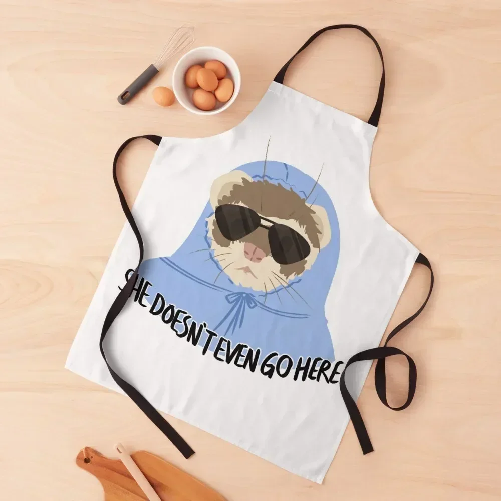 

she doesn't even go here ferret Apron Women's Cute Kitchen Accessories Kitchens Men For Men Apron