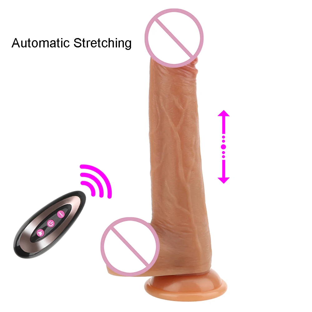 22cm Realistic Penis Heated Dildo Automatic Stretching Vibrators for Women Vaginal Anal Plug Female Masturbator Sex Toys Adults