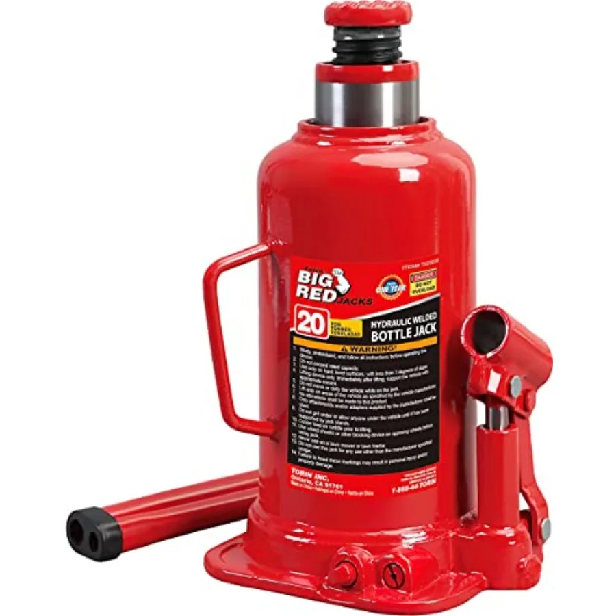 

T92003B Torin Hydraulic Welded Bottle Jack 20 Ton 40 000 lb Ccity Red
