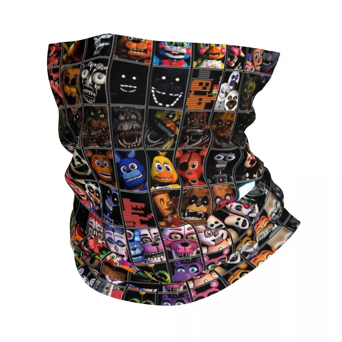 Plaid FNAF Security Breach Bandana Neck Cover Printed Balaclavas Mask Scarf Multifunctional Cycling Hiking Adult Breathable