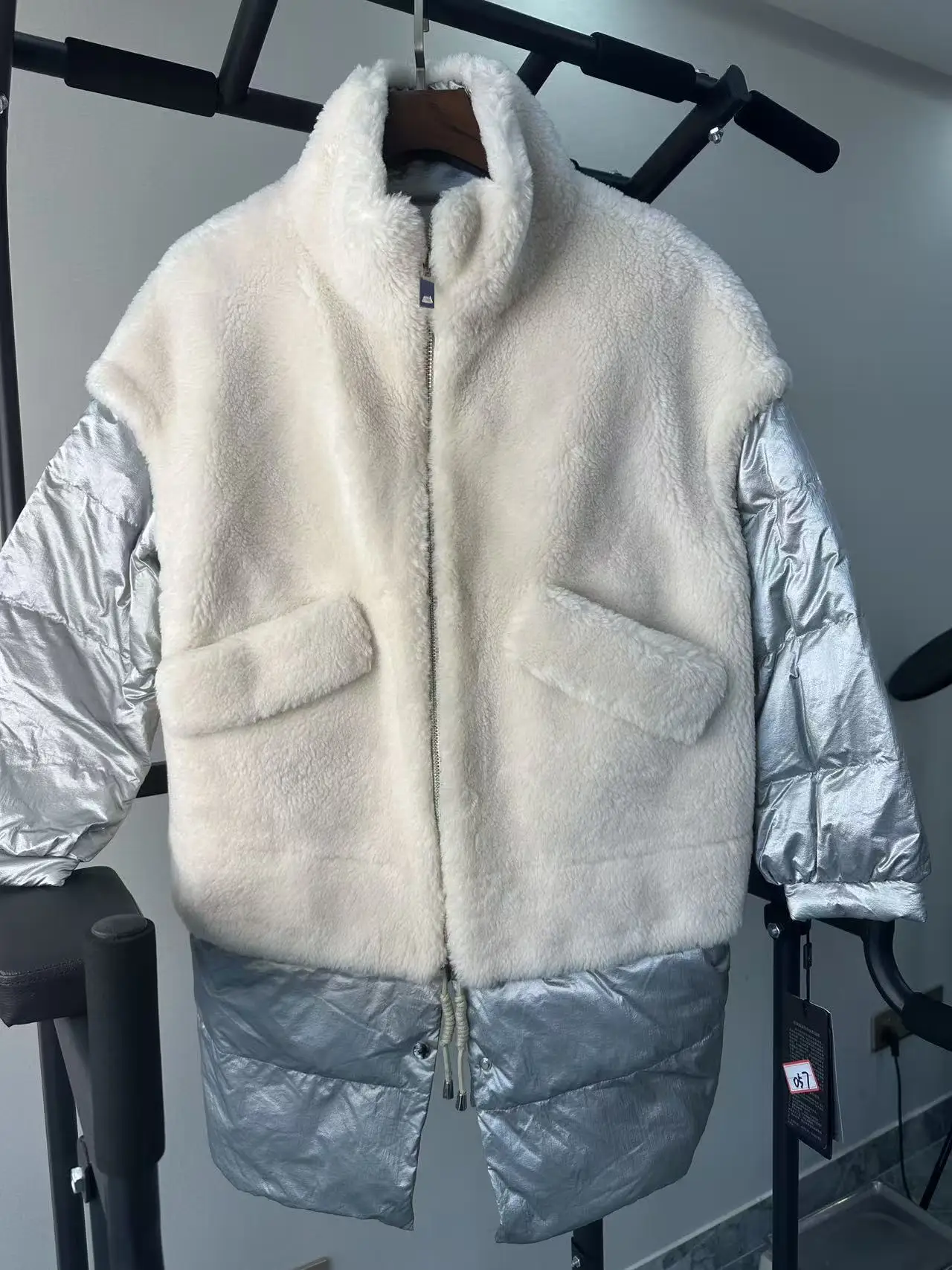 سترة من الصوف الحقيقي من AYUNSUE ملابس شتوية للنساء معطف نسائي دافئ فريد من نوعه تعزيز عيوب صغيرة لا استرداد لا تبادل #1