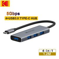 Kodak 4 In 1 USB3.0 HUB Type C 4 Ports for Laptop Multi Splitter Adapter for Xiaomi Lenovo Macbook PC Computer Accessories