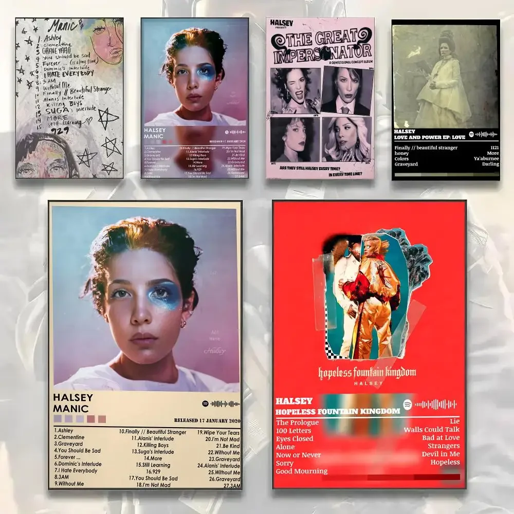 Singer H-Halsey Rapper Painting Calligraphy Modern Canvas Wall Art Prints for Living Room Decor | Wall Decals