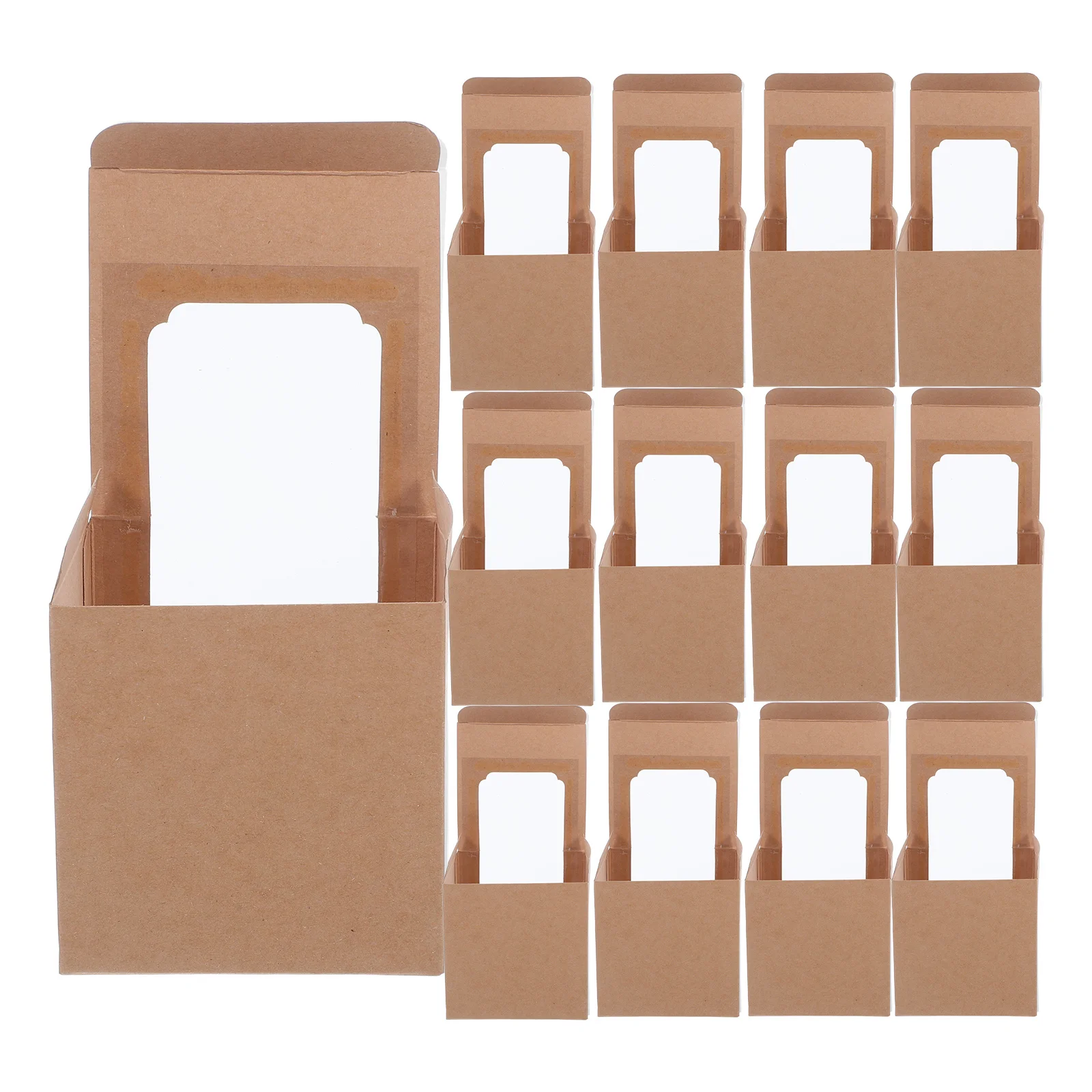 

20Pcs Single Cupcake Boxes with Clear Window Inserts Elegant Packaging for Parties and Special Occasions