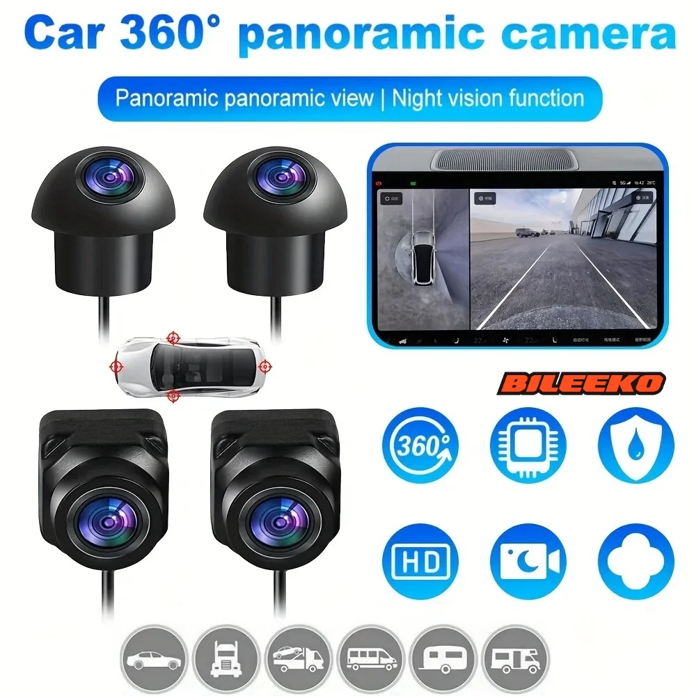 

Bileeko 360° Panoramic AHD Camera - 1080P/720P Front/Rear/Left/Right for Android Headunits