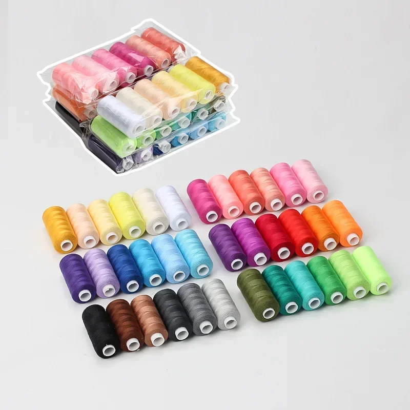 6pcs Assorted Colors Polyester Sewing Thread Set for DIY Domestic Sewing And Embroidery - Pack of Multiple Colors