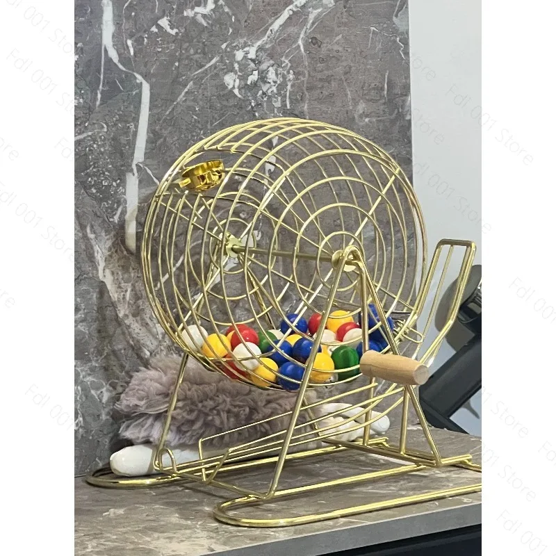 Manual Lottery Raffle Machine Bingo Game Mixing Ball Draw Number Selection Toy for Wedding Party