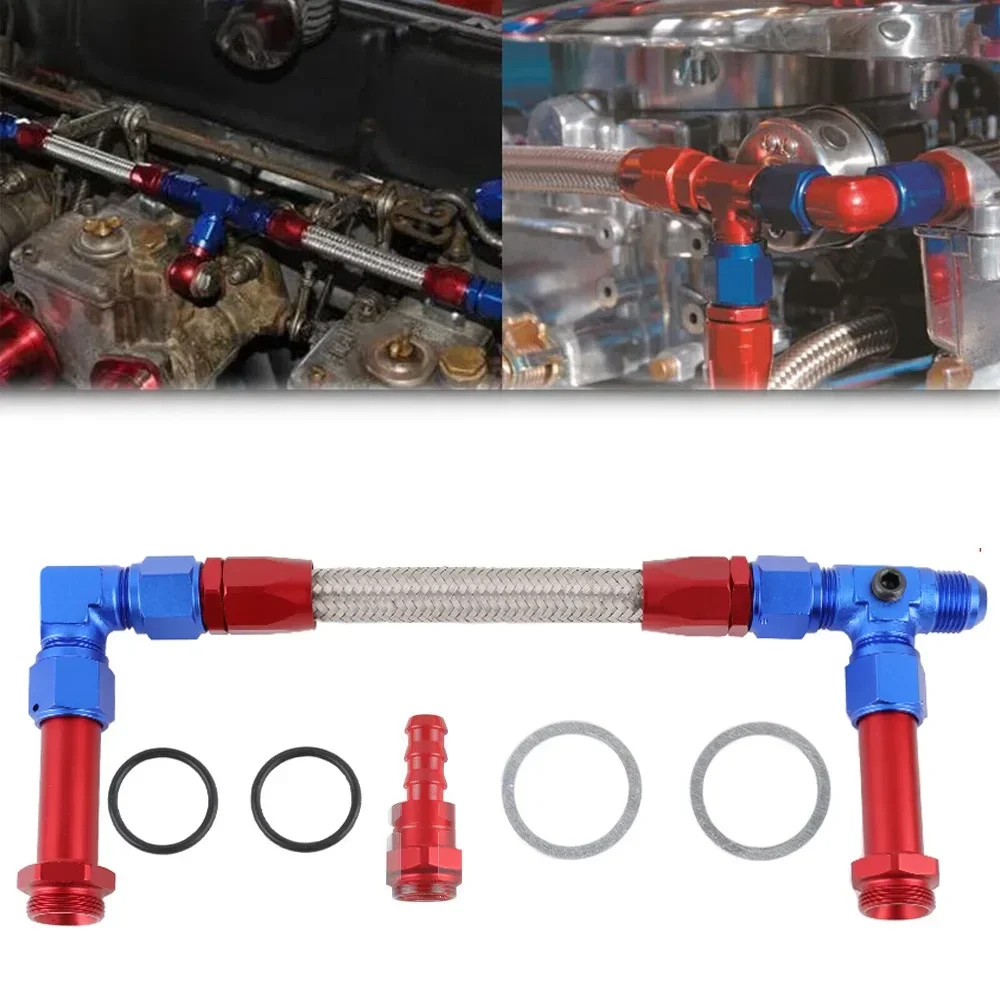 مجموعة خط مدخل مزدوج للمكربن ، تناسب هولي دوميناتور السلسلة ، 7 "، 8" ، 20 خيط ، مضفر ، تغذية مزدوجة ، كربوراتير ، خط وقود ، سيارة ، AN6 ، AN8