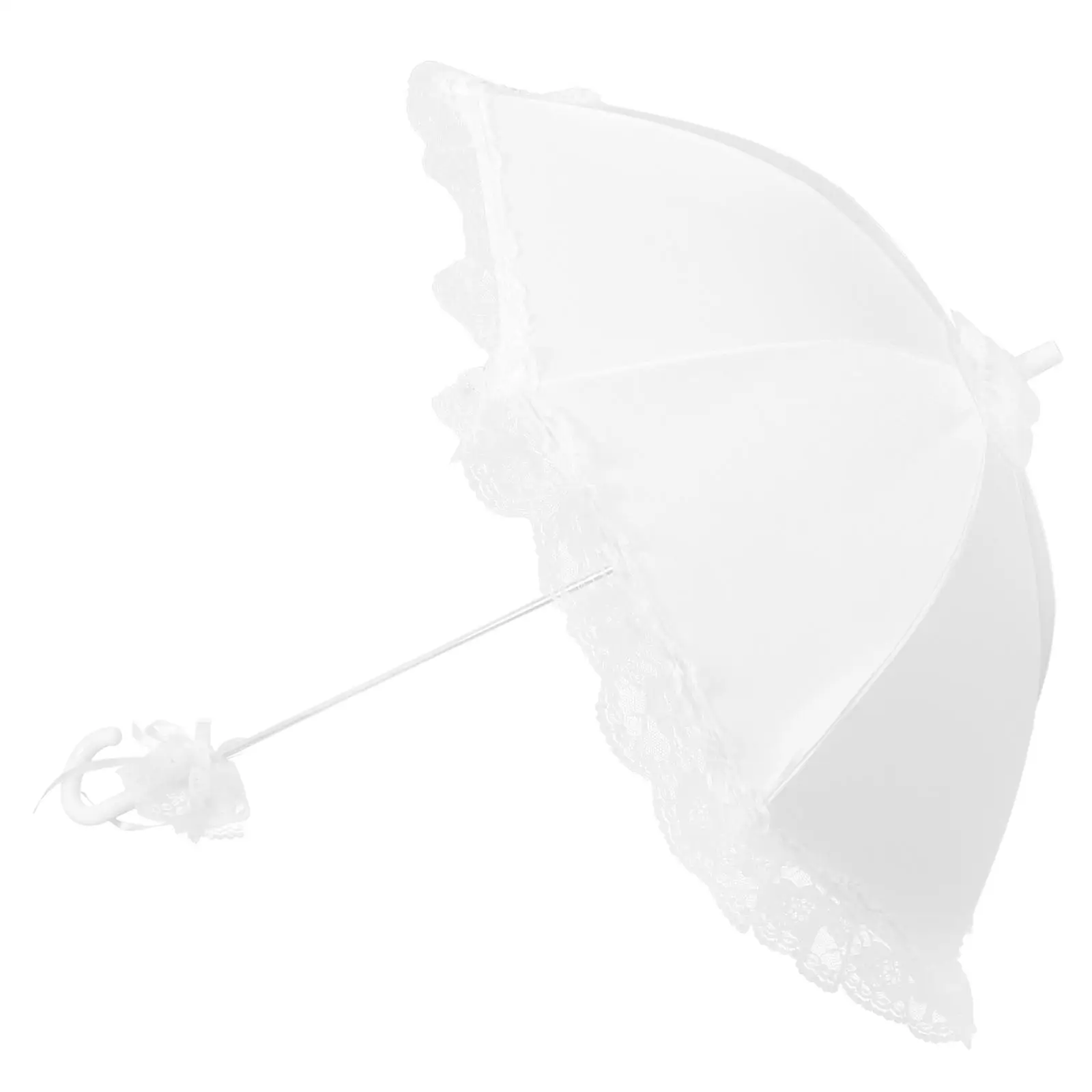 

Lace Parasol Umbrella Satin Elegant Wedding Bridal Veil Decor Photo Props Children Umbrella Lightweight Metal Handle