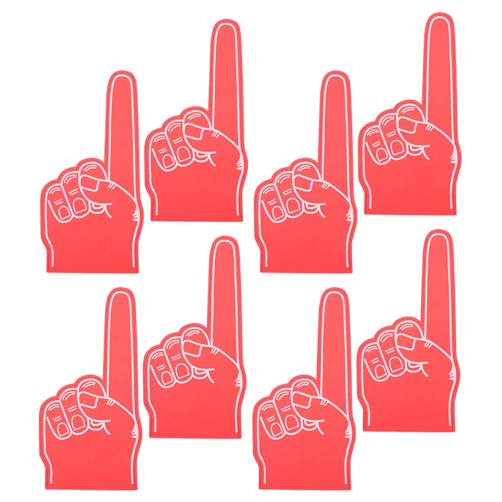 

8 Pcs Foam Finger Gloves Sports Event Cheer Props Giant Portable Fan Accessories Team Spirit Stadium Cheering Gloves