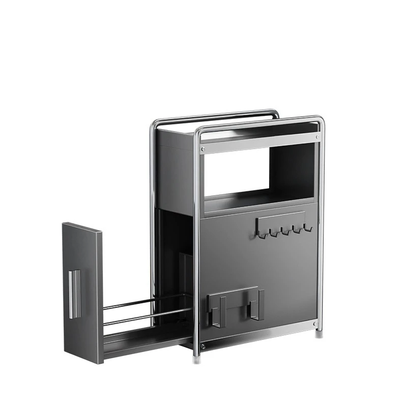 

Kitchen Household l Narrow Side Drawing Seasoning Cabinet Countertop Multi-layer Shelves MSG Salt Tank