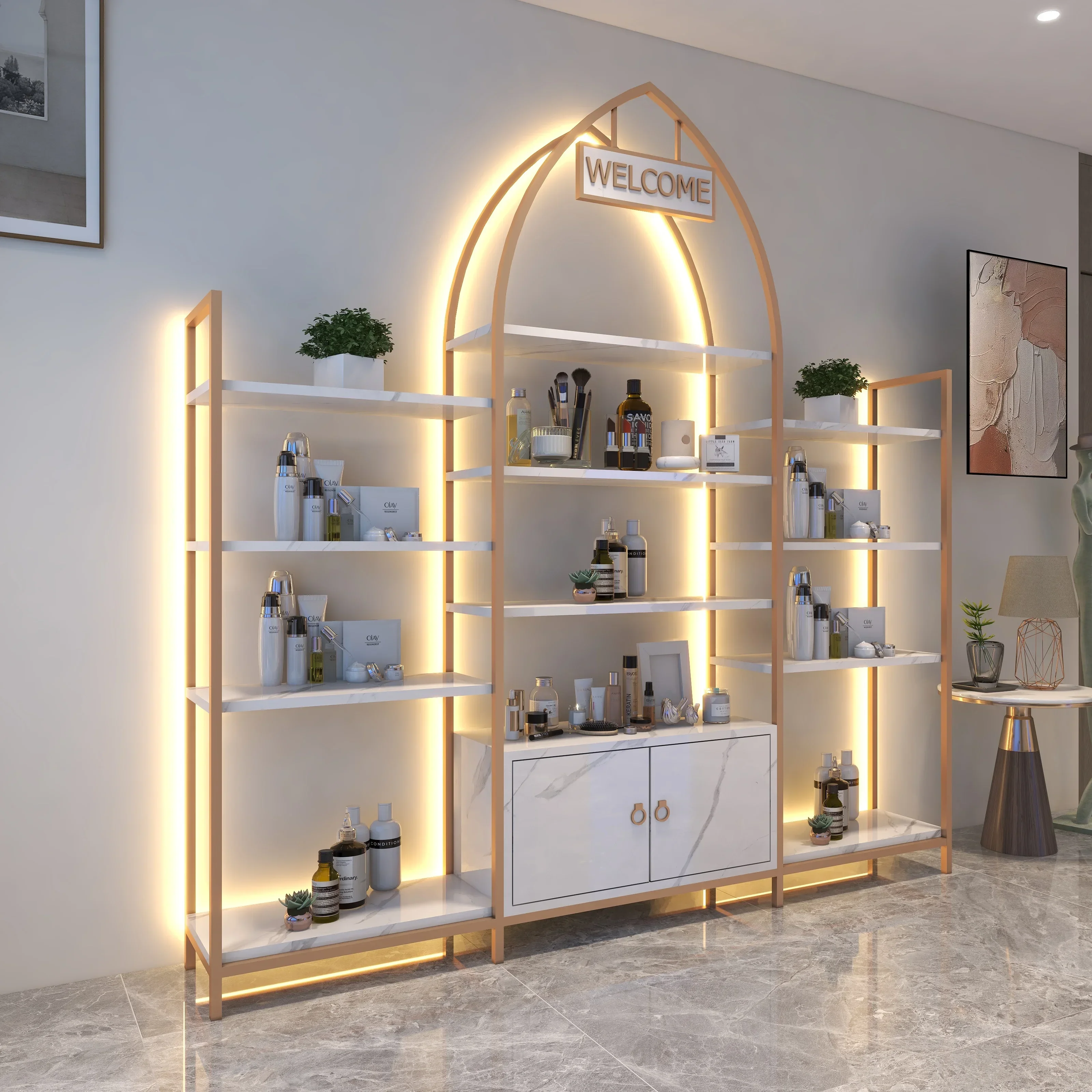 Beauty Salon Display Cabinet, Cosmetics Storage Rack, Skincare Product Display Cabinet, Display Cabinet