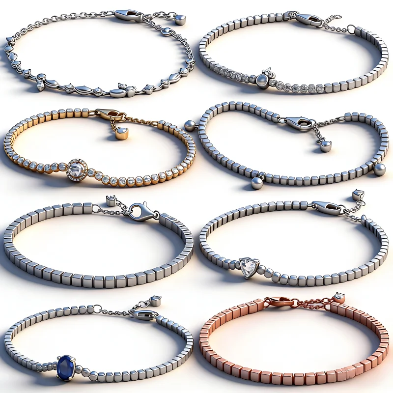 

Light Luxury Fashion Women's 925 Sterling Silver New All Zircon Bracelet Charm Jewelry DIY Exquisite Gift give Lovers Friends