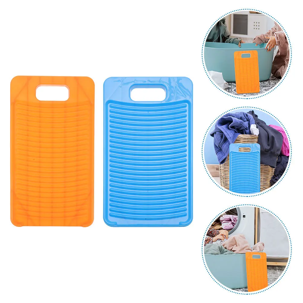 

2pcs Hangable Nonslip Washboard For Hand Washing Clothes, Portable Laundry Scrub Board, Space-Saving Clothing Cleaning Tool For