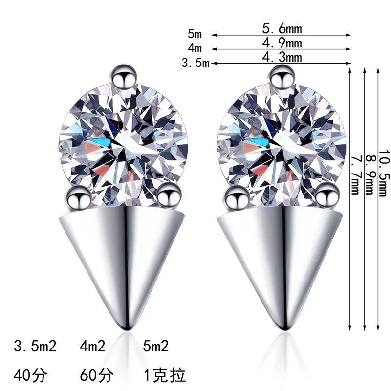 

ZFSILVER модные модные классические серьги из серебра 925 пробы с муассанитом, треугольные серьги для очаровательных женщин, аксессуары, ювелирные изделия, подарки AZ1450-E