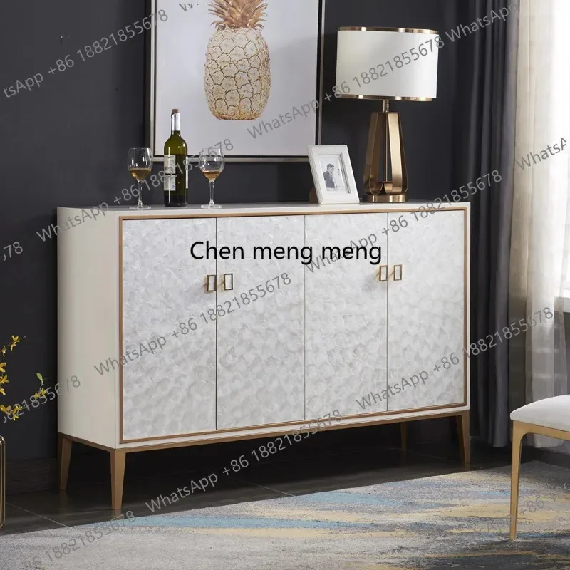 RR Entrance solid wood shell cabinet entrance partition modern simple foyer entrance shoe cabinet marble slate