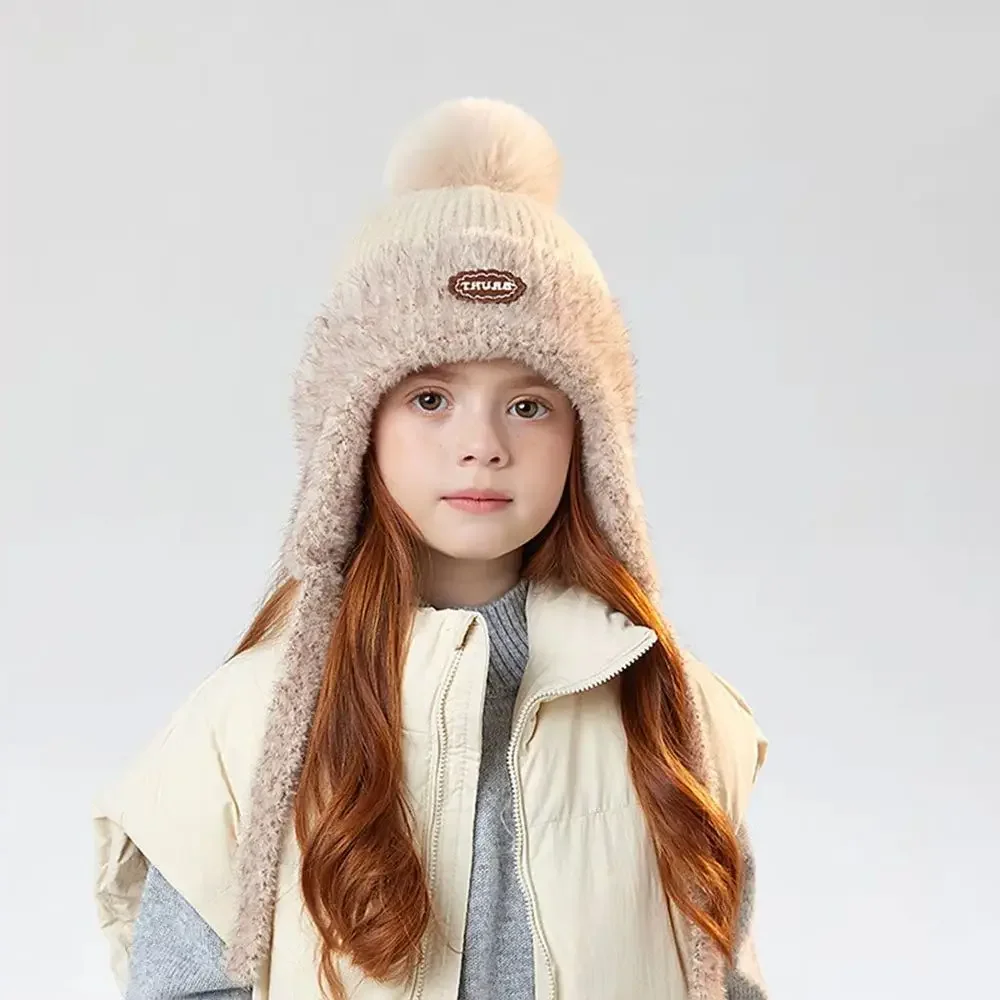 

3-10Y Boys & Girls Plush Bear Hooded Hat - Cute Cartoon Bear Ears, Warm Winter with Soft Lining Cozy Outdoor & Casual