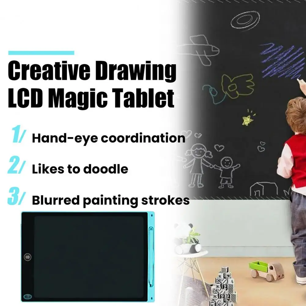 Tableta de escritura LCD para niños, tablero de garabatos con bolígrafo, pantalla LCD alimentada por batería, juguete de tableta de dibujo electrónico interactivo ligero