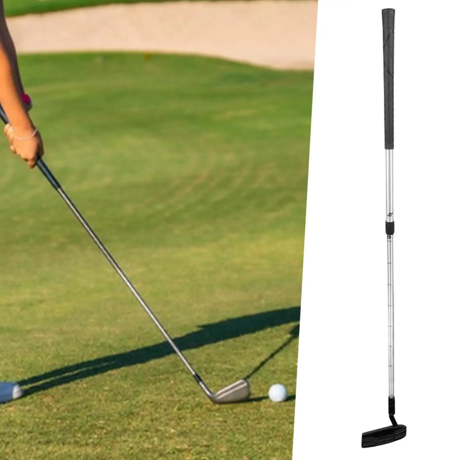 Telescopic Golf Putter Club Kids Adults Aluminum Alloy Sturdy Retractable Practice Rod for Family Golf Game Indoor Outdoor