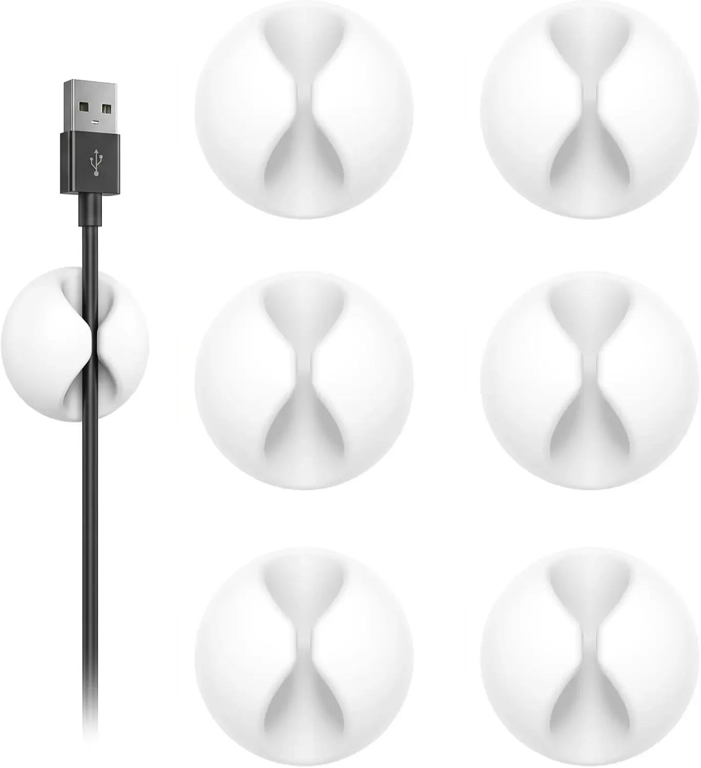Cable Clips 9PCS Cord Holder Wire Organizer Residue-Free Adhesive Cable Management Clips for Desk Nightstand Office Home White