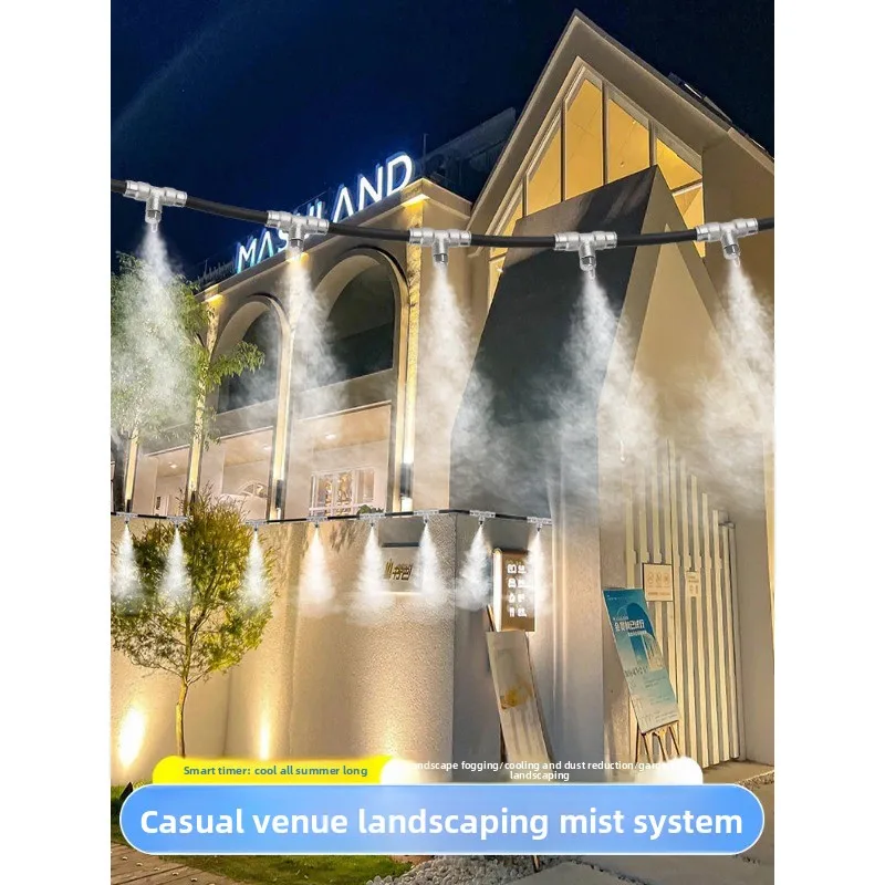 homestay landscaping, cooling fogging system, spray spray, high pressure cold mist, regular atomization and humidification