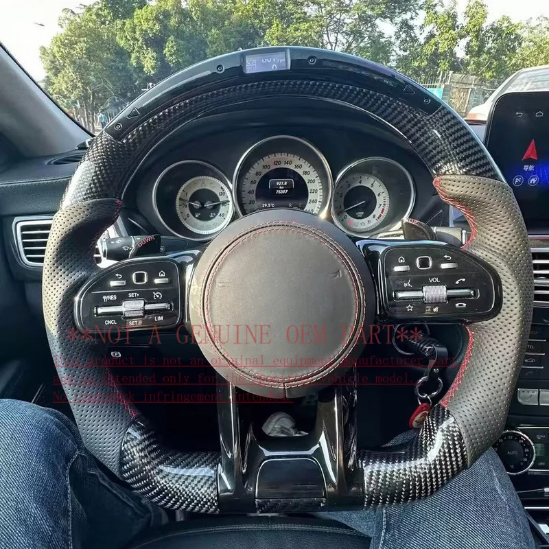 For Mercedes Benz Steering Wheel Horn Cover Horn Shell Decorative Cover Old Model Upgrade New AMG Carbon Fiber Shift Paddle