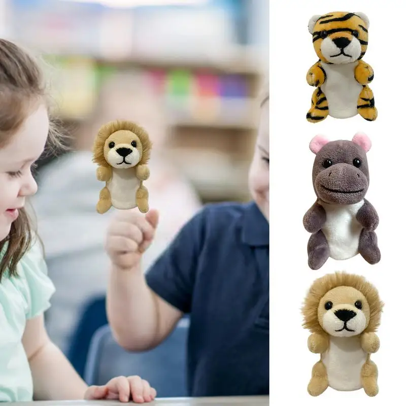 Baby Plush Toy Cartoon Animal Family Finger Puppet Role Play Tell Story Educational Toys For Children Kids