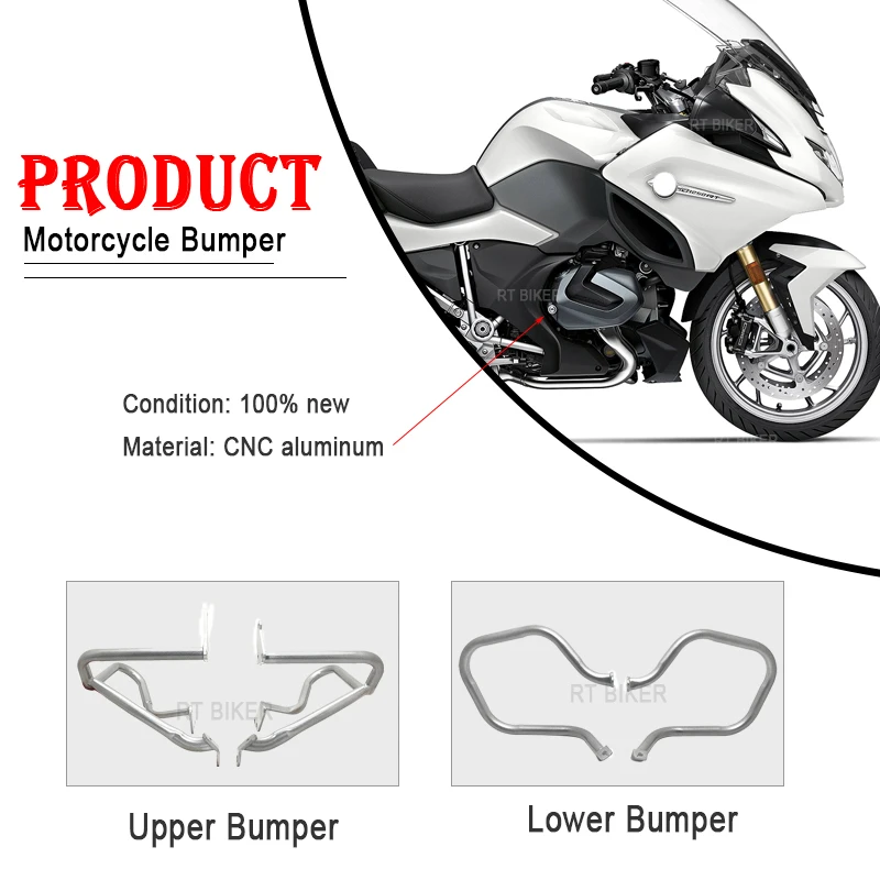 For BMW R1250RT 2019-2024 Front&Rear Engine Guard Highway Freeway Crash Bar Fuel Tank Protector R 1250 RT R1250 RT 2023