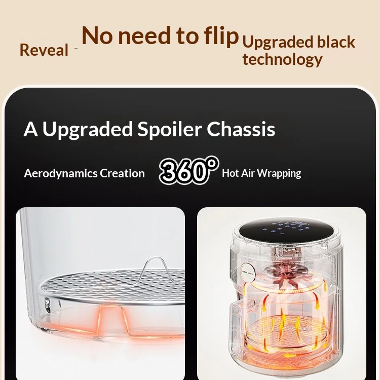 Apixintl Anbensu 2024 Glass Air Fryer-Household Use Visual Multifunctional Smart Electric
