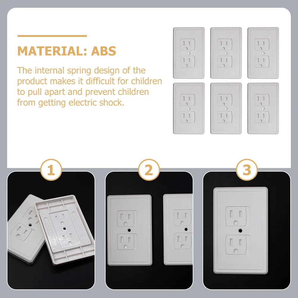 6 قطعة مقبس الحائط التوصيل يغطي متعدد الملمس التصميم الخلفي آمن ABS المواد التلقائي انتعاش المخرج غطاء المخرج يغطي